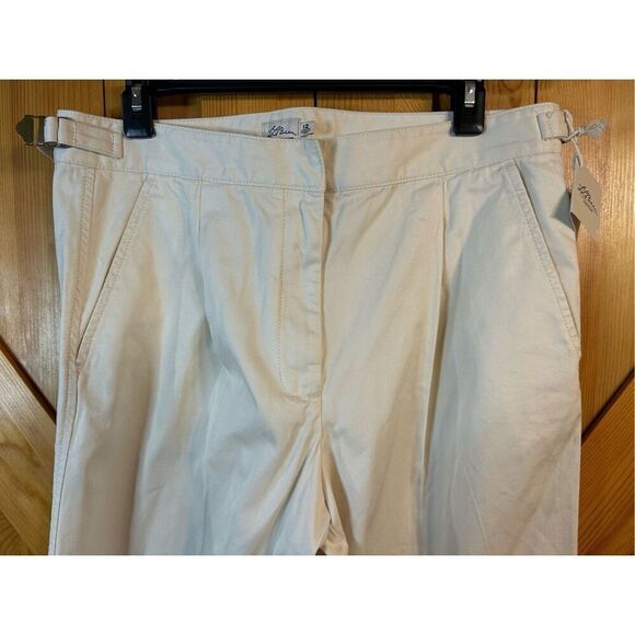 LL Bean Womens Pants Womens 12 Cream Wide Leg NWT (0419) - Picture 3 of 7